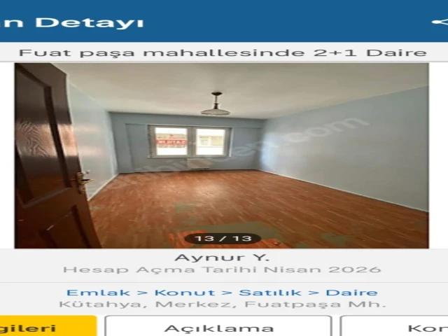 Kütahya’da Deprem İzolatörlü Güvenli Konut Fuat Paşa’da Satılık Daire!