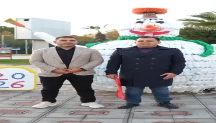 Dalaman da 2026 Pet Şişeden Tasarlanan Çam Ağacı ve Kardan Adam
