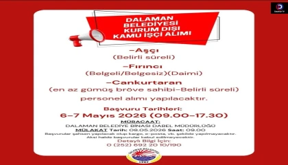Dalaman Belediyesi Yeni Personel Alımı Yapacağını Duyurdu